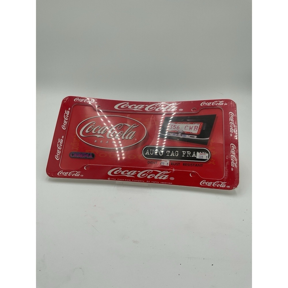 Vintage Coca-Cola License Plate Auto Tag Frame Dent And Rust Resistant
